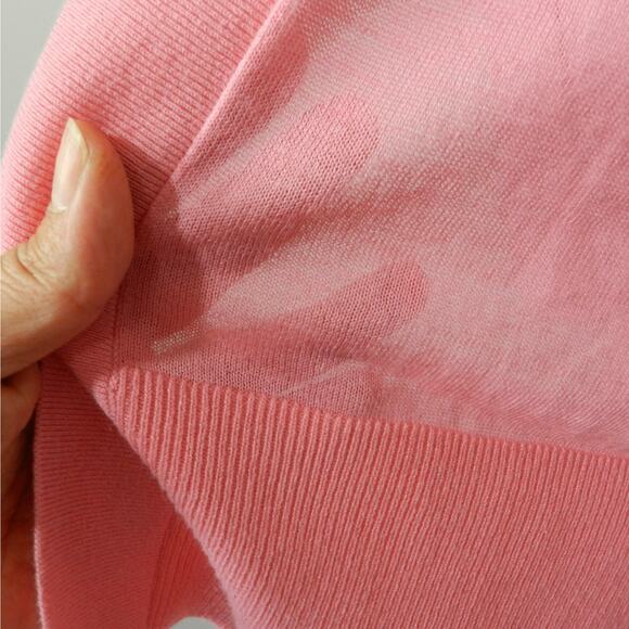 LOFT Open‎ Front Knit Longline Cardigan Sweater Size S Bubblegum Pink Sheer - Picture 6 of 9